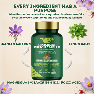 Youthful Roots Liposomal Saffron Capsules – Mood, Calm & Emotional Wellbeing Support – 60 Capsules