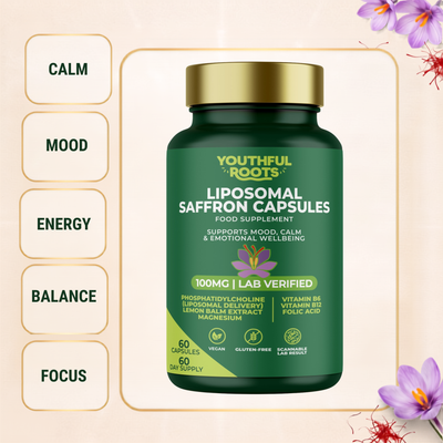 Youthful Roots Liposomal Saffron Capsules – Mood, Calm & Emotional Wellbeing Support – 60 Capsules