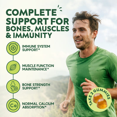 Youthful Roots Vitamin D3 Gummies | 4000 IU | 60 Vegan Gummies | Peach Flavour