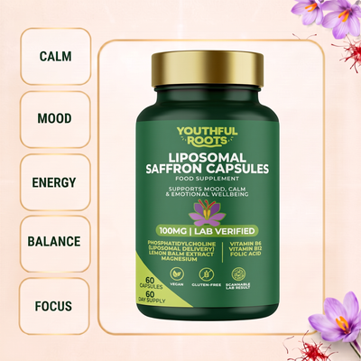 Youthful Roots Liposomal Saffron Capsules – Mood, Calm & Emotional Wellbeing Support – 60 Capsules